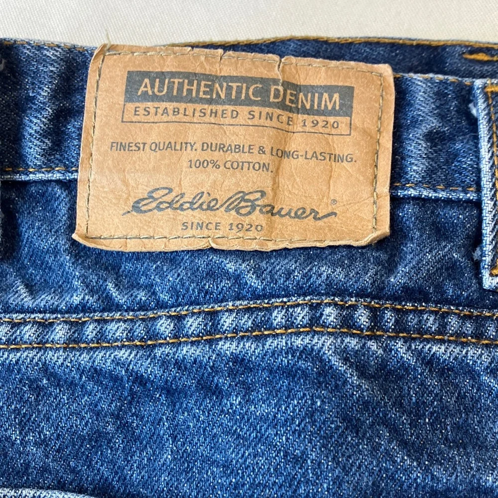 Eddie Bauer Authentic Denim Jeans in a Medium-to-Dark Blue Wash Size: 42x30
